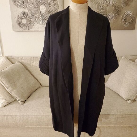 Alfani Shawl-Collar Short-Sleeve Cardigan size Small in Black - NEW - Picture 3 of 12